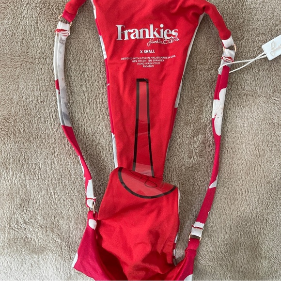 NWT XS Frankies Bikinis Red Floral Bikini Set - Picture 4 of 6